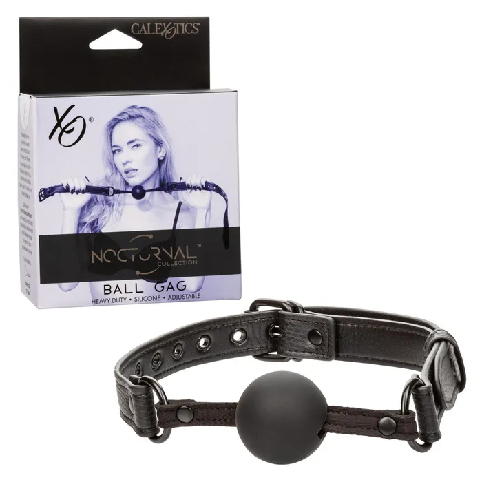 Nocturnal Collection Adjustable Silicone Ball Gag Black Cal Exotics Anal