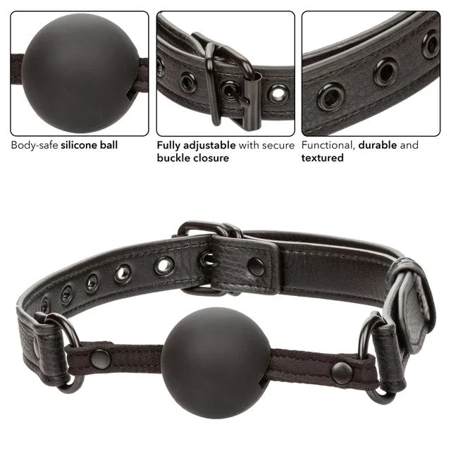 Nocturnal Collection Adjustable Silicone Ball Gag Black Cal Exotics Anal