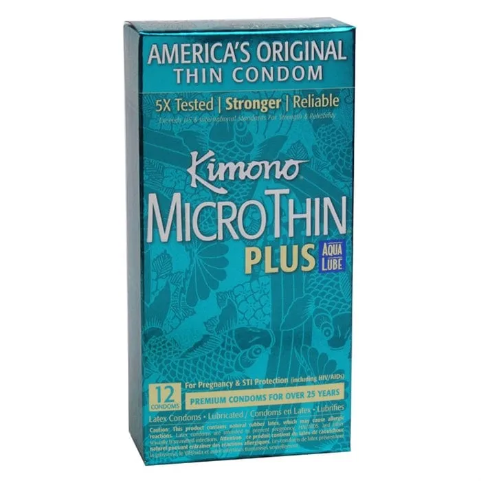 Female Sex Toys SD Variations Kimono Micro Thin Plus Aqua Lube Box 12 Units