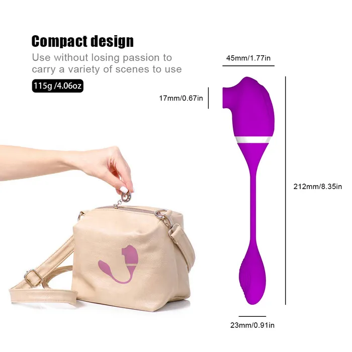 2 in 1 Gspot Stimulate and Clit Suction Vibrator Lusty Age Female Sex Toys