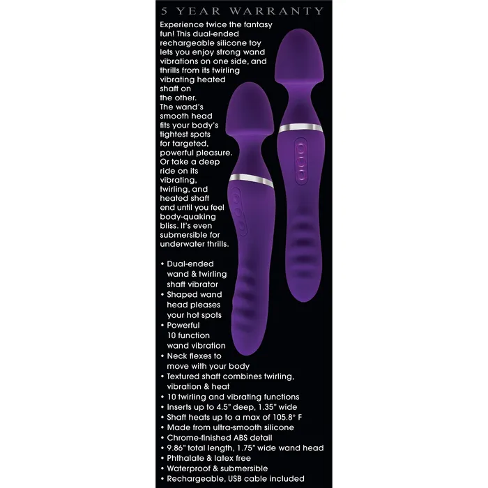 Adam and Eve Vibrators The Dual End Twirling Wand Purple Adam and Eve Vibrators The Dual End Twirling Wand Purple