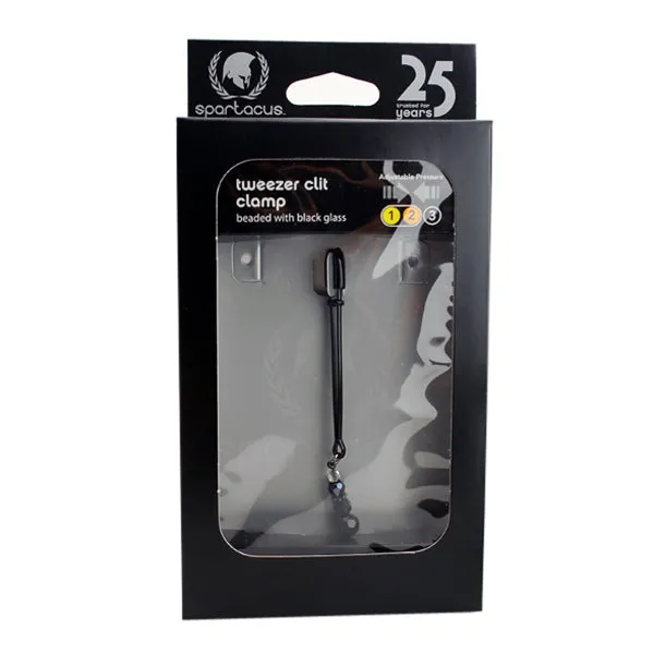 Anal Spartacus Spartacus Tweezer Clit Clamp Beaded with Black Glass