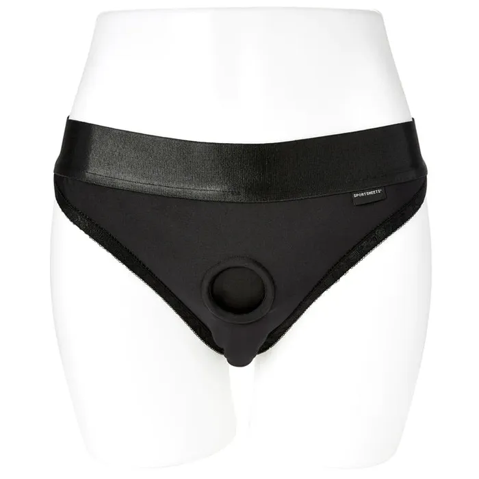 SportSheets EmEx Silhouette ORing Crotchless Harness Black SportsSheets Anal