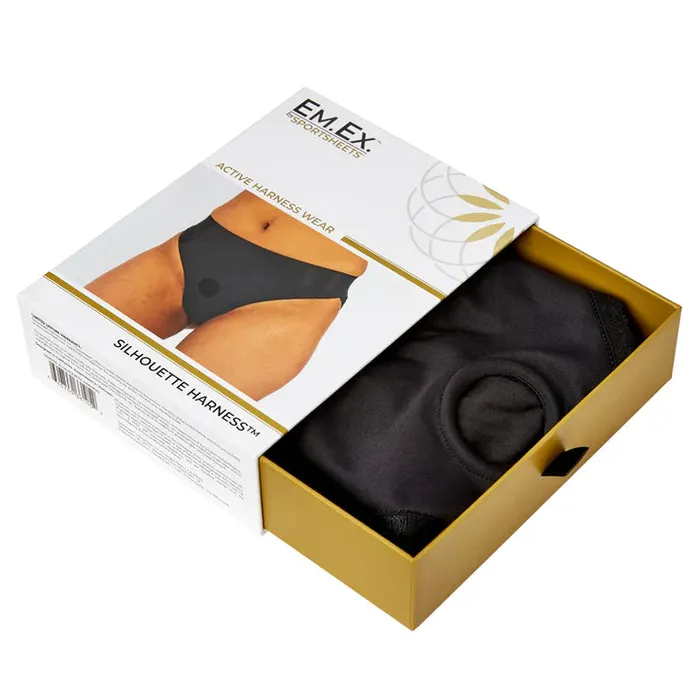 SportSheets EmEx Silhouette ORing Crotchless Harness Black SportsSheets Anal