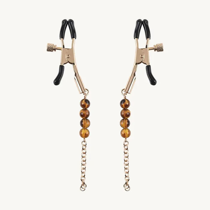 Sportsheets Sincerely Amber Beaded Nipple Clamp Female Sex Toys