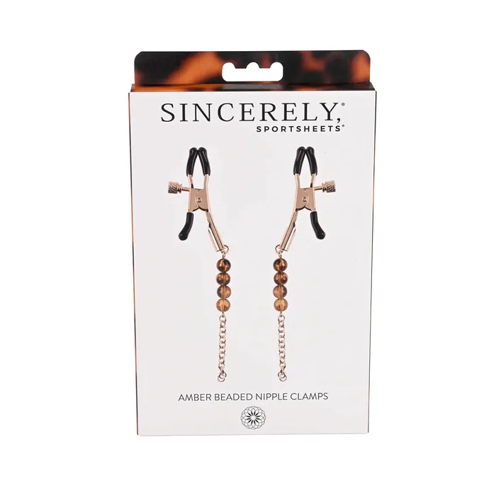 Sportsheets Sincerely Amber Beaded Nipple Clamp Female Sex Toys Sportsheets Sincerely Amber Beaded Nipple Clamp Female Sex Toys