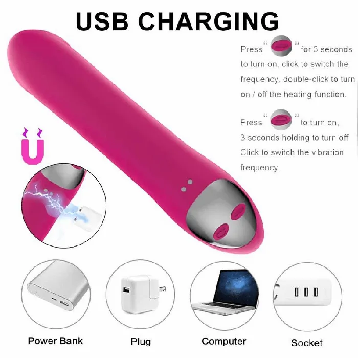 Vibrators EVEs SECRETS 10Speed Heating Double Vibrator For Women Silicone Clit and Gspot Vibrators Female Sex Toys