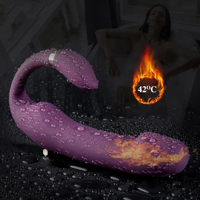 Vibrators EVEs SECRETS 10Speed Heating Double Vibrator For Women Silicone Clit and Gspot Vibrators Female Sex Toys