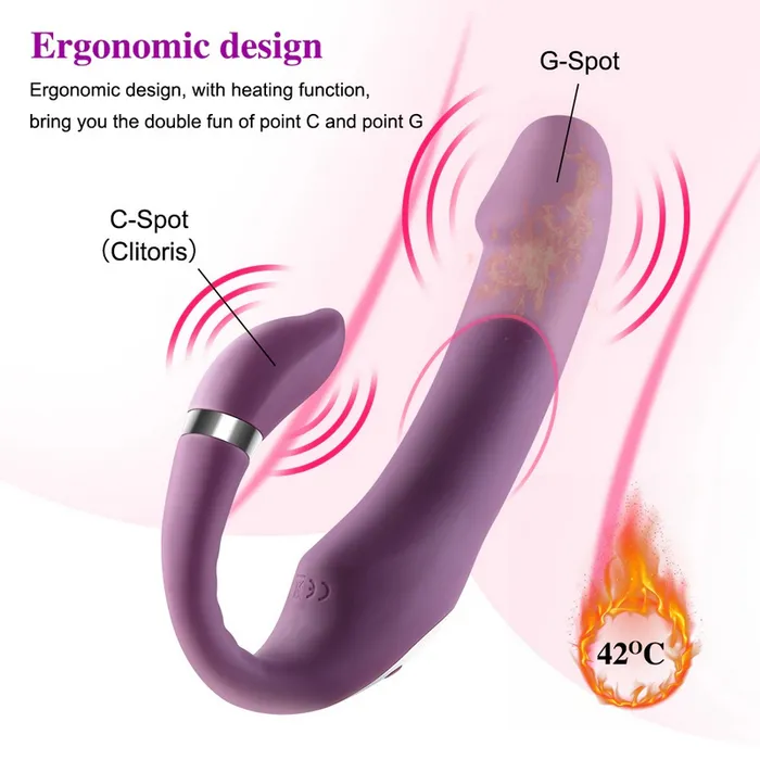 Vibrators EVEs SECRETS 10Speed Heating Double Vibrator For Women Silicone Clit and Gspot Vibrators Female Sex Toys
