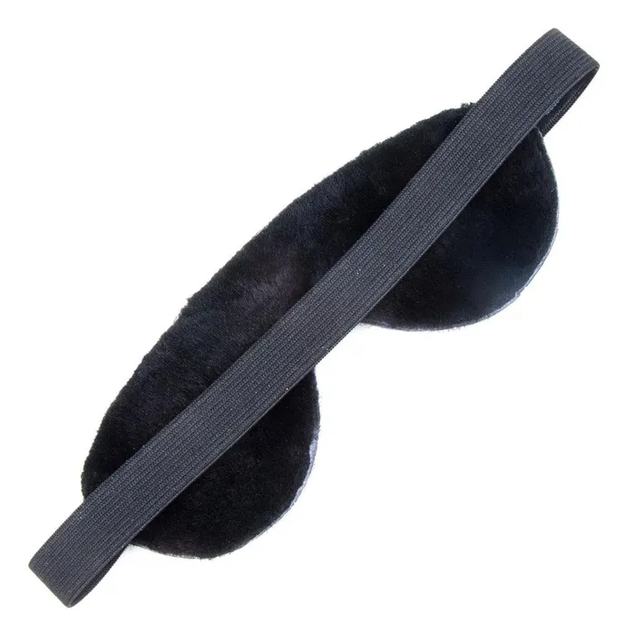 The Stockroom Restraints SheepskinLined Leather Blindfold