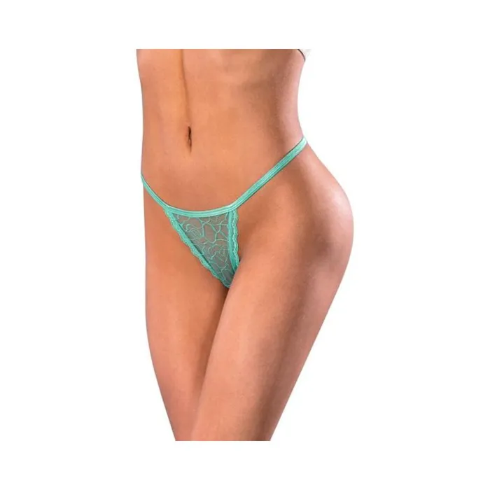 Magic Silk Male Sex Toys Magic Silk Soft Petals Lace Thong Aqua LXL