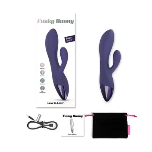 Vibrators Love To Love Love to Love Funky Bunny Rechargeable Baby Rabbit Silicone Dual Stimulation Vibrator Midnight Indigo Vibrators Love To Love Love to Love Funky Bunny Rechargeable Baby Rabbit Silicone Dual Stimulation Vibrator Midnight Indigo