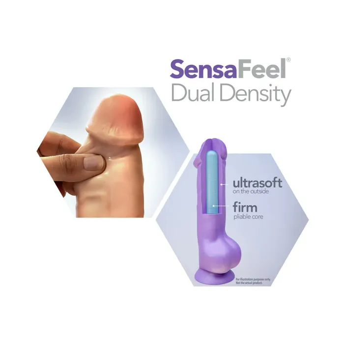 Blush Dildos Blush Novelties Au Naturel Jack 7 Posable Dual Density Dildo with Balls Beige
