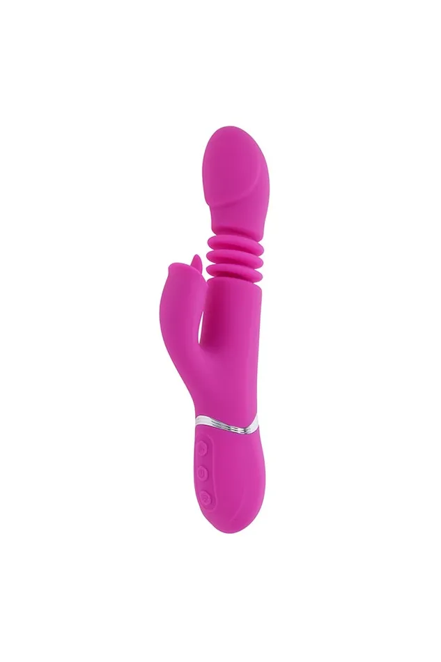 Vibrators Evolved Evolved Pink Dragon Thrusting Twirling Rabbit Vibrator Pink