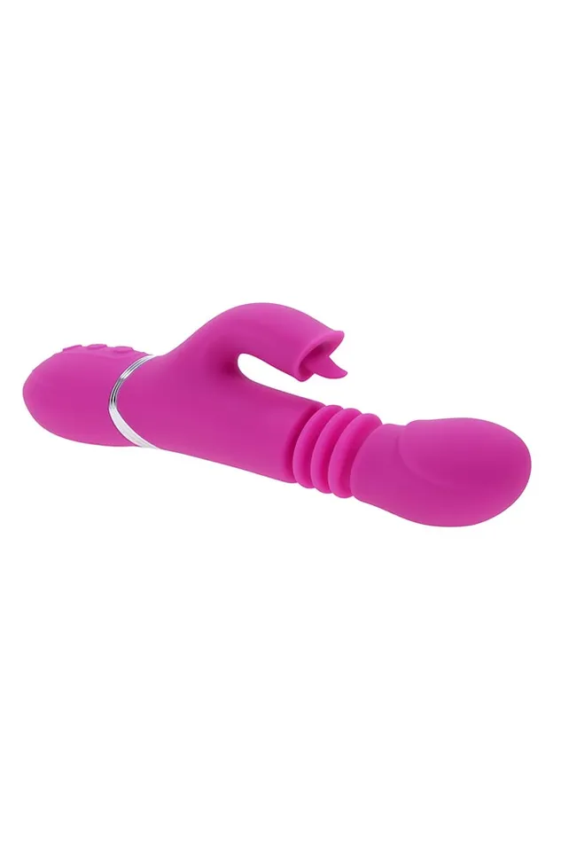 Vibrators Evolved Evolved Pink Dragon Thrusting Twirling Rabbit Vibrator Pink