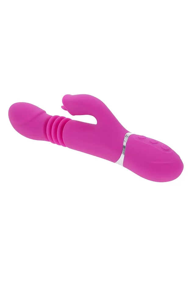 Vibrators Evolved Evolved Pink Dragon Thrusting Twirling Rabbit Vibrator Pink