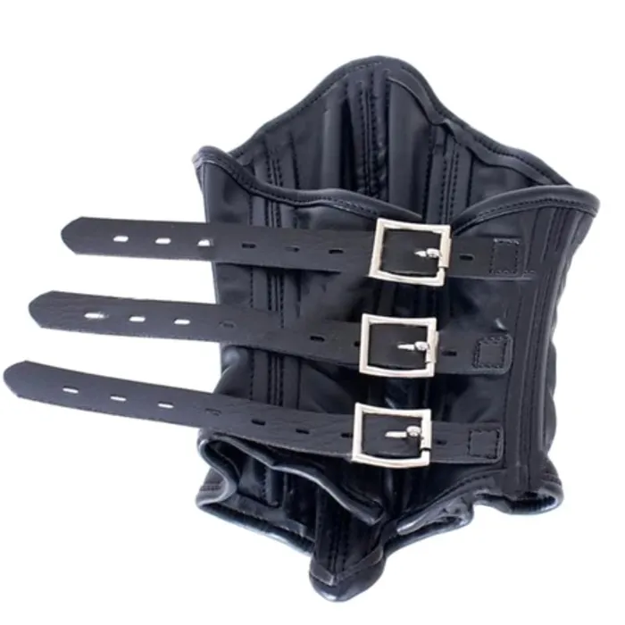 Lovegasm Restraints Black Leather Mouth Corset Binder