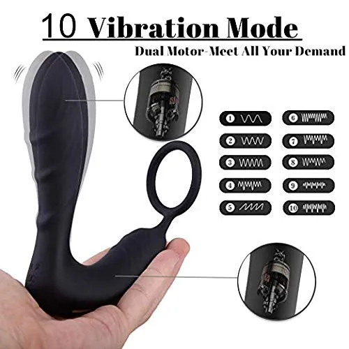 Male Sex Toys LAZADASEXTOYS Silicone Male Prostate Massager Anal Vibrator 10 Speed Sex Toys For Men Wireless Remote Control Butt Plug With Ring