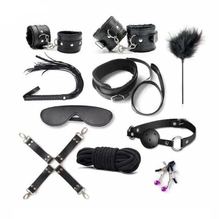 The Perfect 10Piece Set BDSM Beginners Kit with Rope and Leather Body Restraints Lovegasm Male Sex Toys The Perfect 10Piece Set BDSM Beginners Kit with Rope and Leather Body Restraints Lovegasm Male Sex Toys