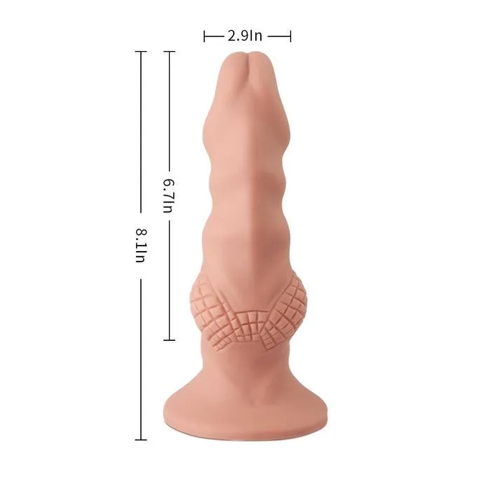 Anal propinkup 81Inch Silicone Lattices Design Suction Base Dildo