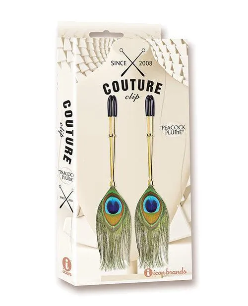 Couture Clips Luxury Nipple Clamps Peacock Plume Icon Brands INC Nipple Clitoral Toys Couture Clips Luxury Nipple Clamps Peacock Plume Icon Brands INC Nipple Clitoral Toys