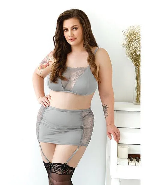 Curve Layne Lace Microfiber Bralette Wgarter Skirt Gstring Gray Fantasy Lingerie Vibrators Curve Layne Lace Microfiber Bralette Wgarter Skirt Gstring Gray Fantasy Lingerie Vibrators