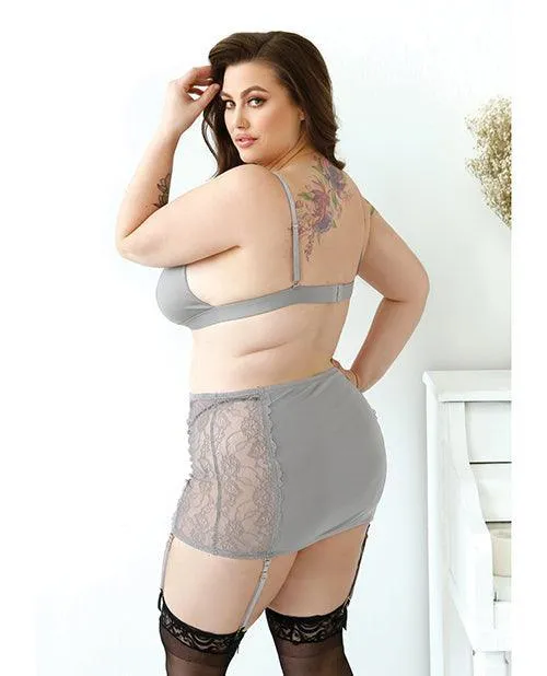 Curve Layne Lace Microfiber Bralette Wgarter Skirt Gstring Gray Fantasy Lingerie Vibrators Curve Layne Lace Microfiber Bralette Wgarter Skirt Gstring Gray Fantasy Lingerie Vibrators