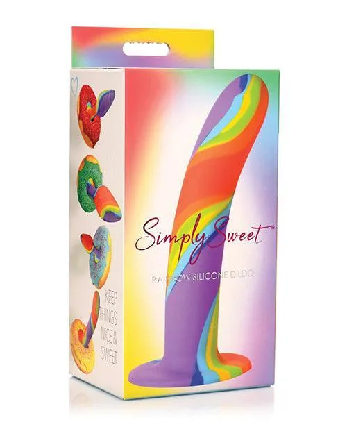 Curve Toys Simply Sweet Rainbow Silicone Dildo Curve Toys Co Xr Dildos