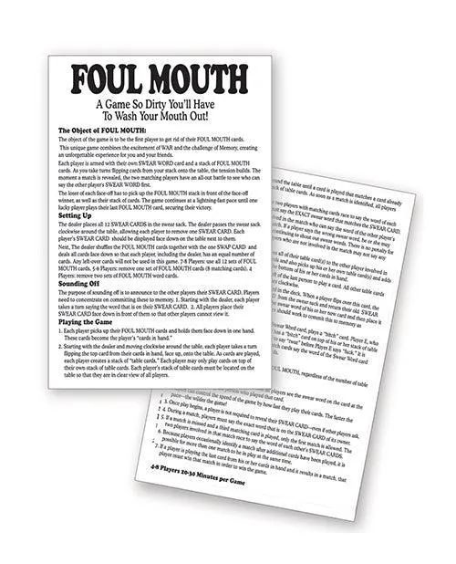 Foul Mouth Card Game Little Genie Productions LLC Games