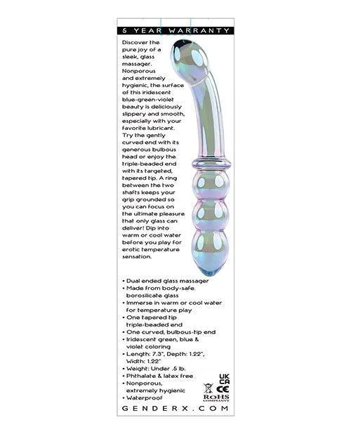 Gender X Lustrous Galaxy Wand Dual Ended Glass Massager Green Evolved Novelties INC Female Sex Toys