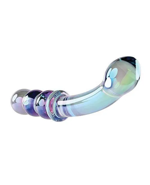 Gender X Lustrous Galaxy Wand Dual Ended Glass Massager Green Evolved Novelties INC Female Sex Toys