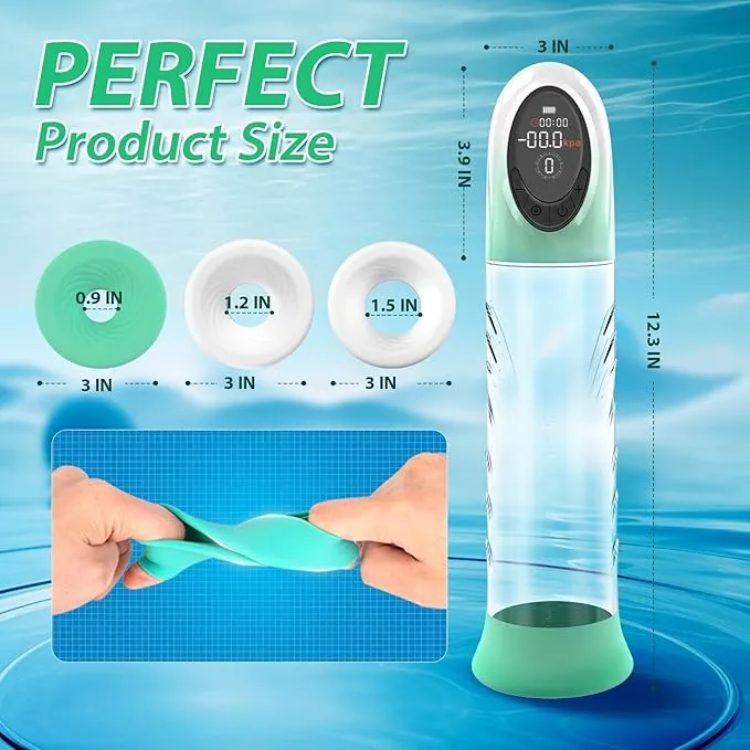 propinkup Source 4 Pressure Levels 9 Sucking Modes Vacuum and Water Penis Pump with LCD Display Male Sex Toys