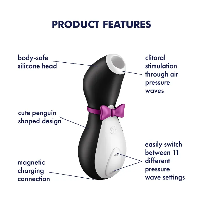 Satisfyer Pro Penguin Air Pulse Rechargeable Clitoral Air Stimulator Satisfyer Vibrators
