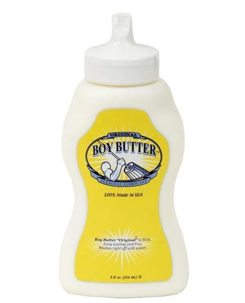 Vibrators Boy Butter Lubes LLC Boy Butter Churn Style 9 Oz Squeeze Bottle