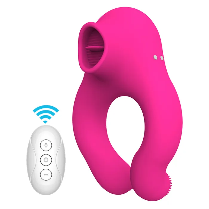 YOSPOSS Couple Vibrator With Cock Ring And Clitoris Licking Stimulator 7 Modes Male Sex Toys YOSPOSS Couple Vibrator With Cock Ring And Clitoris Licking Stimulator 7 Modes Male Sex Toys