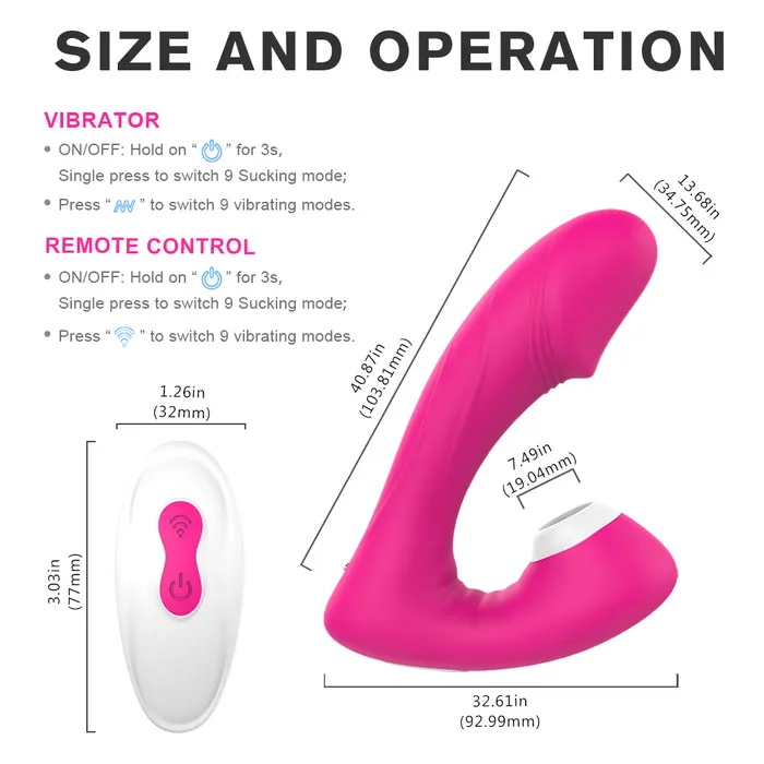 YOSPOSS Female Sex Toys Clitoral Sucking Dildo Vibrator G Spot 9 Vibration Suction Modes