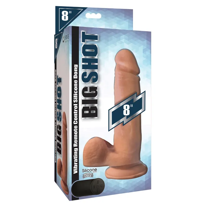 Big Shot Female Sex Toys Big Shot Vibrating Remote Control Silicone Dildo with Balls 8 Inch