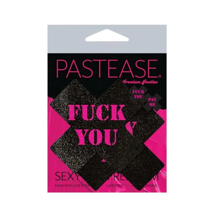 Pastease Plus X Black With Pink fuck You Pay Me Cross Nipple Pasties Pastease Vibrators Pastease Plus X Black With Pink fuck You Pay Me Cross Nipple Pasties Pastease Vibrators