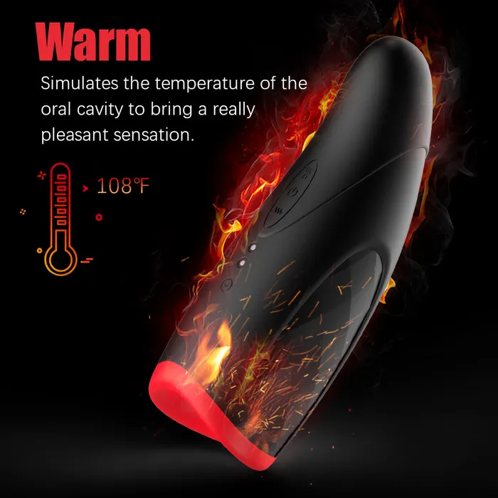 3 IN 1 Vibrating Heating Blowjob Simulator Earlypeach Female Sex Toys