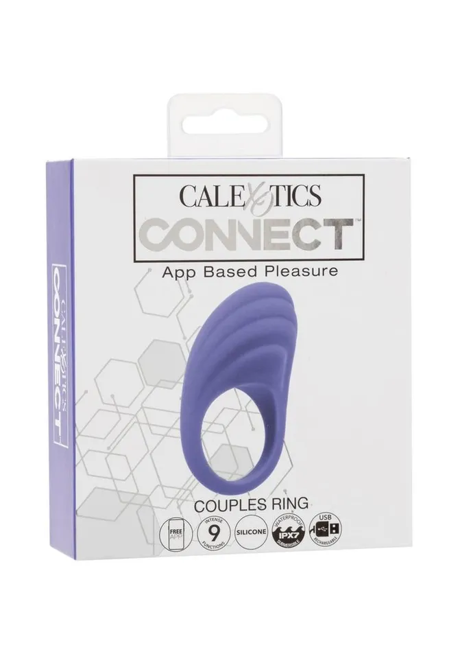Calexotics Connect Couples Ring Rechargeable Silicone App Compatible Cock Ring with Remote Connect Male Sex Toys