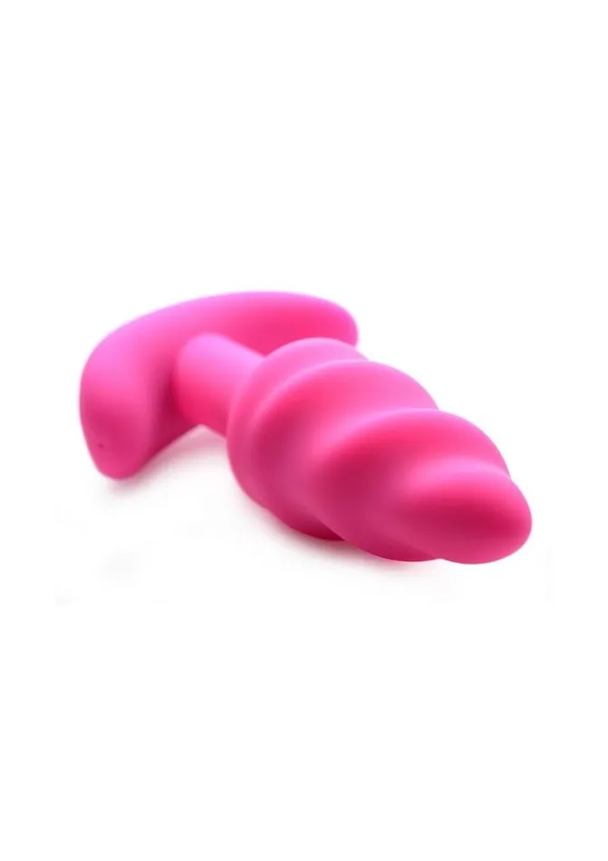 Female Sex Toys Bang 21x Vibrating Silicone Rechargeable Swirl Butt Plug with Remote Control BANG