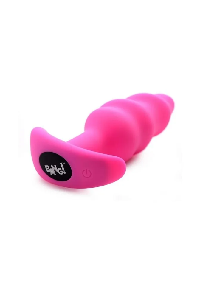 Female Sex Toys Bang 21x Vibrating Silicone Rechargeable Swirl Butt Plug with Remote Control BANG