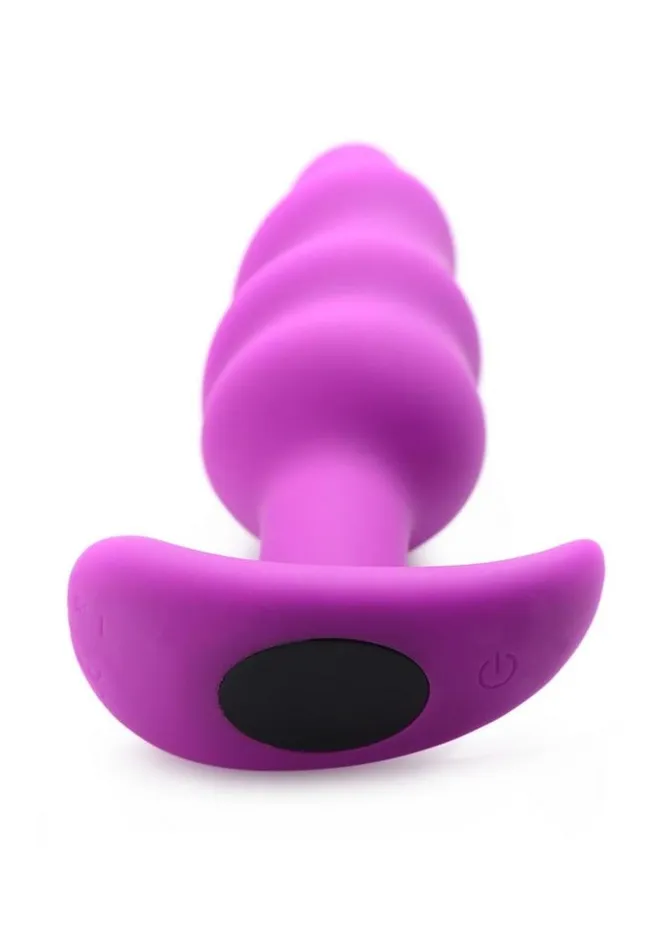 Female Sex Toys Bang 21x Vibrating Silicone Rechargeable Swirl Butt Plug with Remote Control BANG