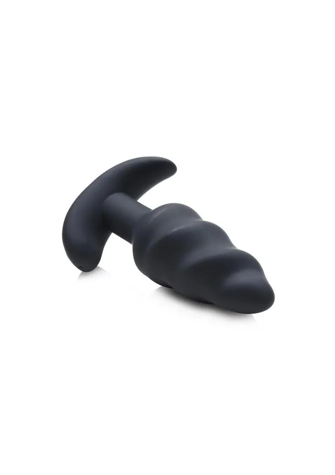 Female Sex Toys Bang 21x Vibrating Silicone Rechargeable Swirl Butt Plug with Remote Control BANG