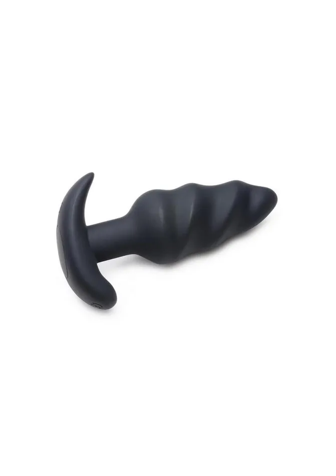 Female Sex Toys Bang 21x Vibrating Silicone Rechargeable Swirl Butt Plug with Remote Control BANG