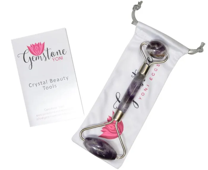 Gemstone Yoni Amethyst Facial Roller Double Sided Dildos