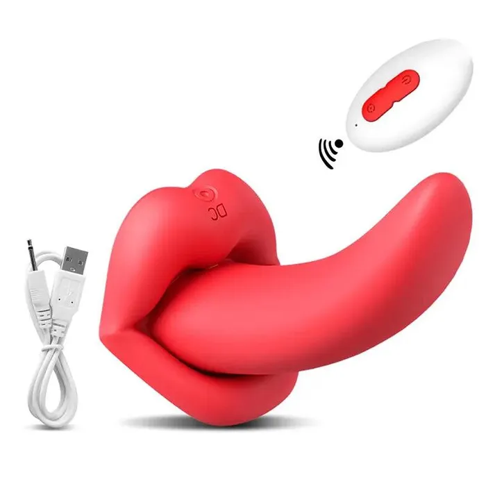 Inyarose Vibrators Red Lips Tongue Licking Vibrator