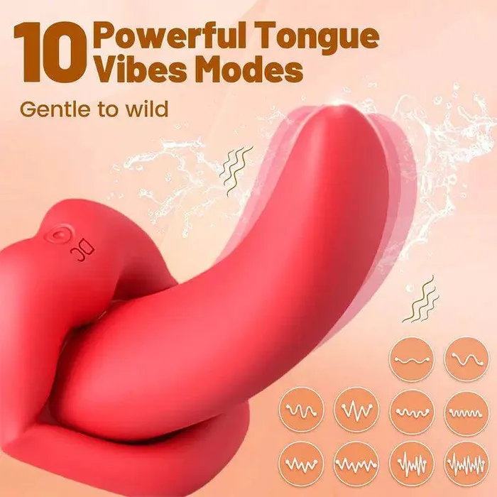 Inyarose Vibrators Red Lips Tongue Licking Vibrator