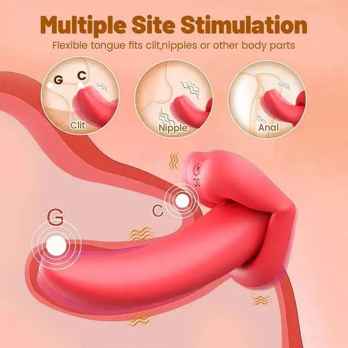 Inyarose Vibrators Red Lips Tongue Licking Vibrator
