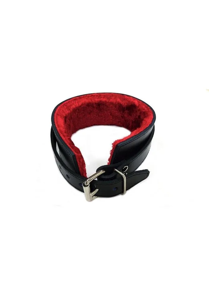 Rouge Leather Collar with Faux Fur Lining Rouge Male Sex Toys Rouge Leather Collar with Faux Fur Lining Rouge Male Sex Toys
